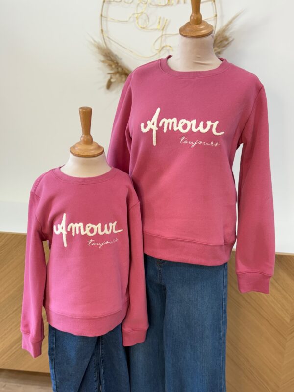 Sweat framboise femme « Amour toujours » – MAtchy-MAtchy