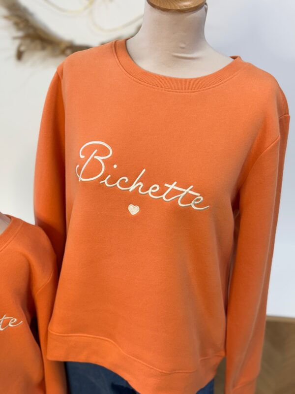 Sweat orange femme – Bichette brodé – Dream by C