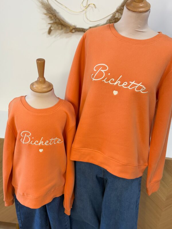 Sweat orange femme – Bichette brodé – Dream by C