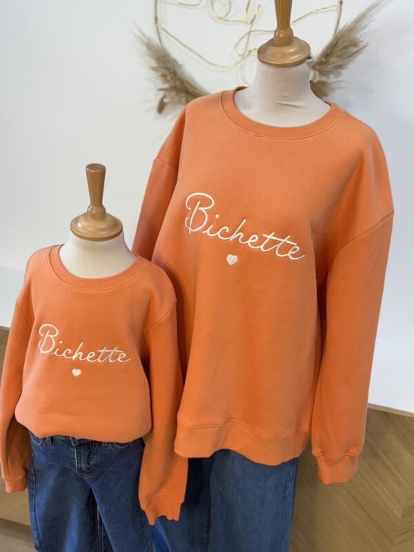 Sweat orange grande taille – Bichette brodé – Dream by C