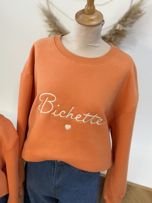 Sweat orange grande taille – Bichette brodé – Dream by C
