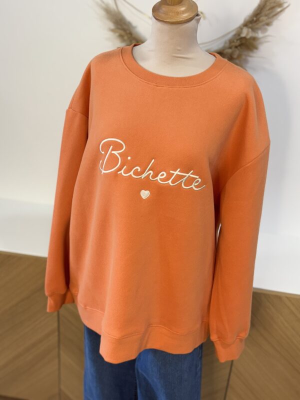 Sweat orange grande taille – Bichette brodé – Dream by C