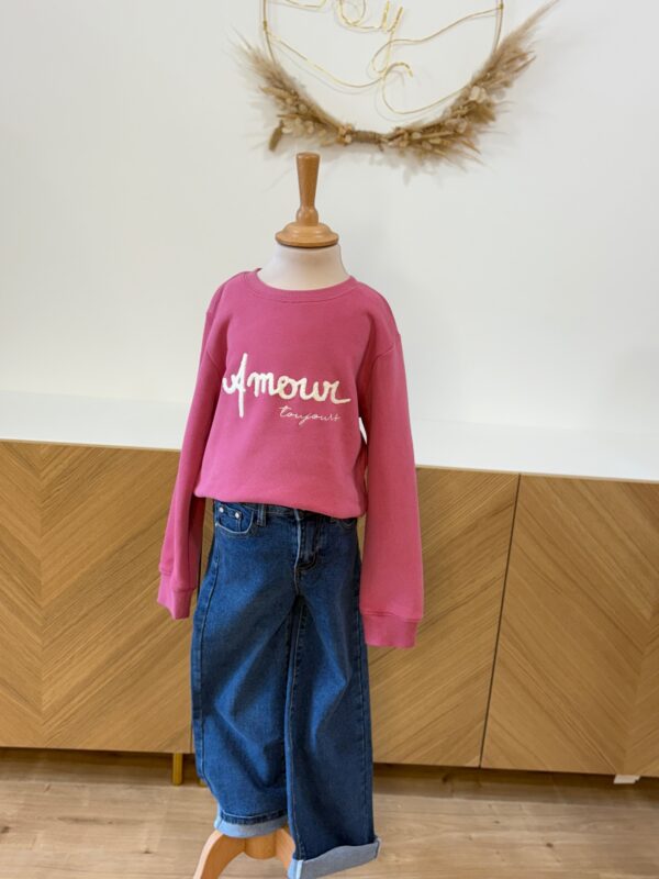 Sweat rose fille « Amour Toujours » framboise – Dream by C