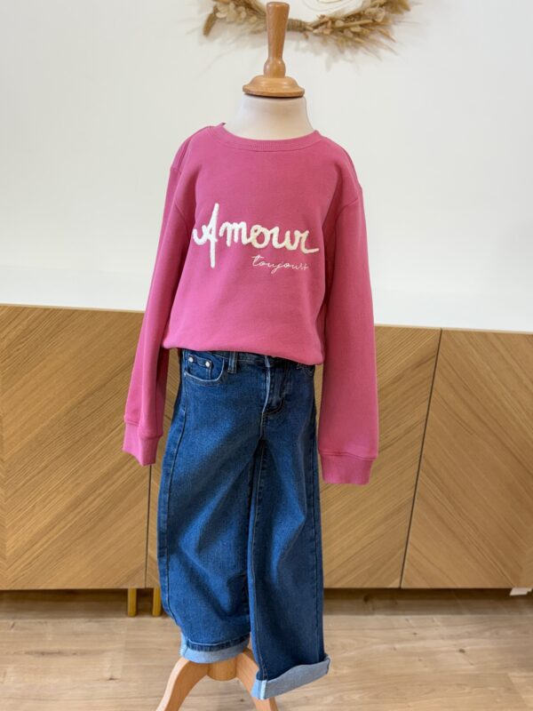 Sweat rose fille « Amour Toujours » framboise – Dream by C