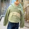 Sweat vert sauge enfants – Sweat Les Copines à capuche