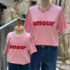 T shirt amour femme rose – T-shirt coton tendance