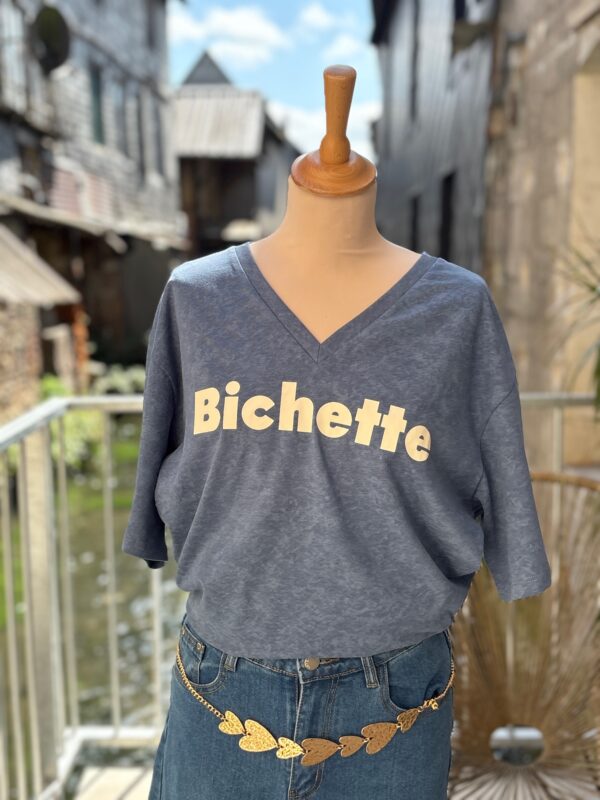T shirt Bichette bleu pulpeuses – 100 % coton doux