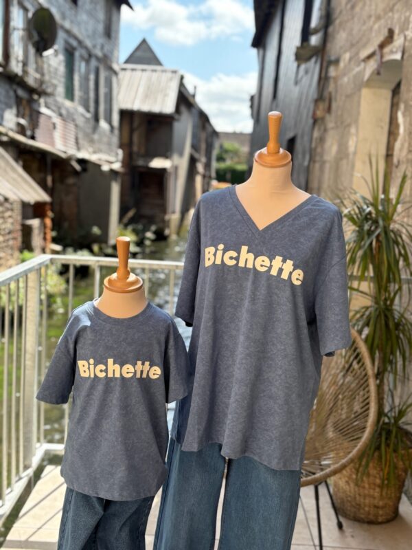 T shirt Bichette bleu pulpeuses – 100 % coton doux