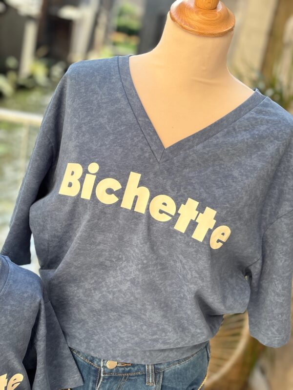 T shirt Bichette bleu pulpeuses – 100 % coton doux