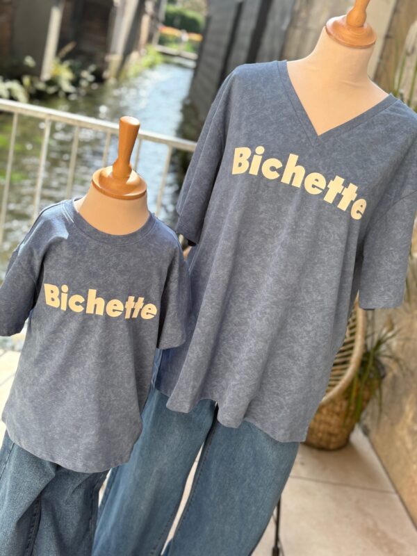 T shirt Bichette bleu pulpeuses – 100 % coton doux