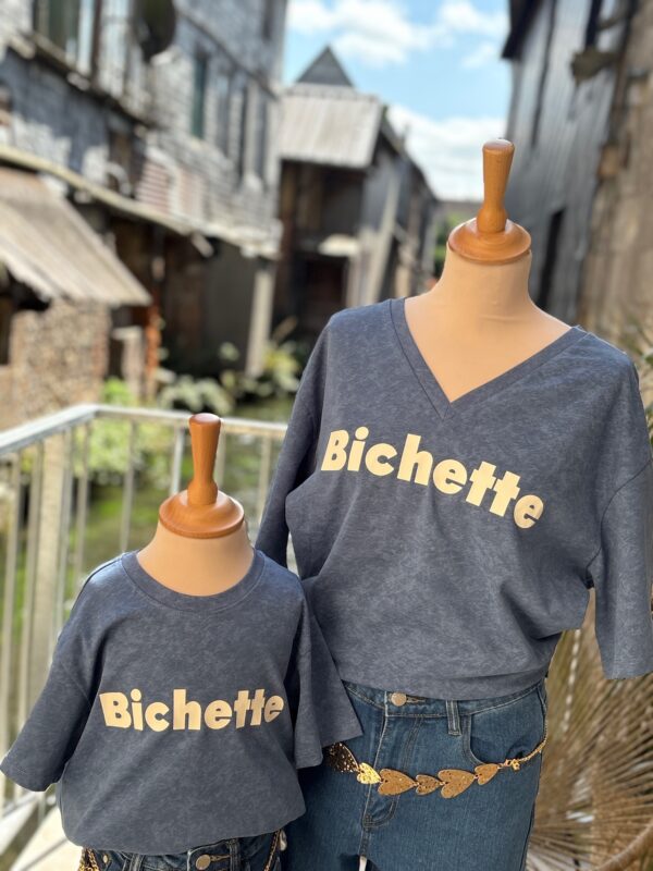 T shirt Bichette bleu pulpeuses – 100 % coton doux