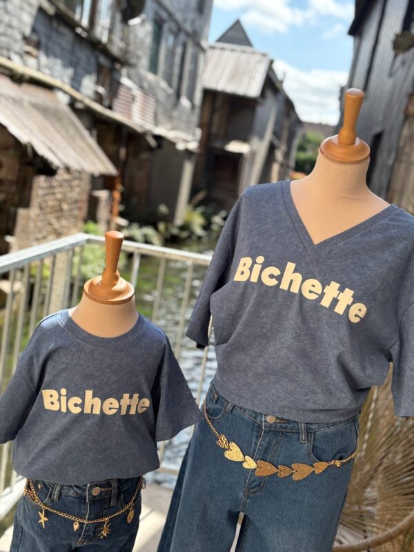T shirt Bichette bleu pulpeuses – 100 % coton doux