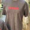 T shirt iconic gris anthracite et rose femme – 100 % coton