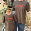T shirt iconic gris anthracite et rose femme – 100 % coton