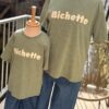 Tee shirt vert sauge femme « Bichette » – 100 % coton