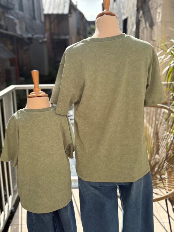 Tee shirt vert sauge femme « Bichette » – 100 % coton