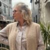 Chemise grande taille femme – Rayée taupe élégante