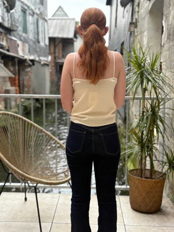 Débardeur beige femme chic à boucle dorée - Dream By C