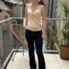 Débardeur beige femme chic à boucle dorée - Dream By C