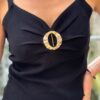 Débardeur chic femme – Col V et boucle dorée | Dream by C