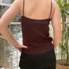 Débardeur chocolat femme chic à boucle dorée