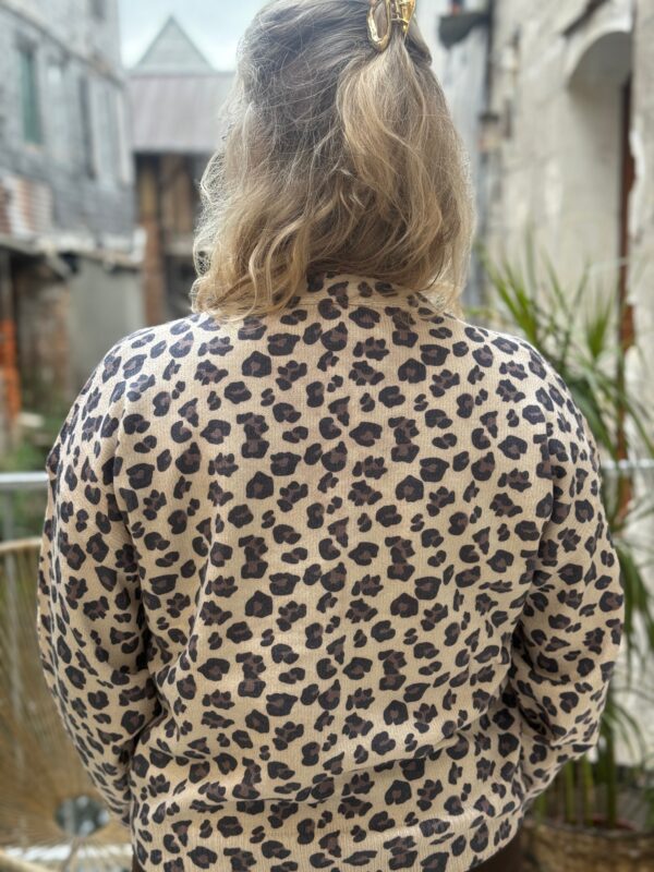 Gilets léopard – Maille tendance imprimé chocolat et noir