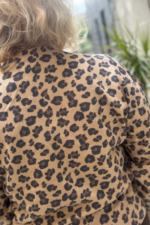 Gilets léopard – Maille tendance imprimé chocolat et noir