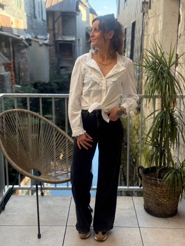 Jean wide leg noir – Jean large femme moderne | Dream By C