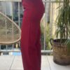 Pantalon large bordeaux – Pantalon habillé femme| Dream By C