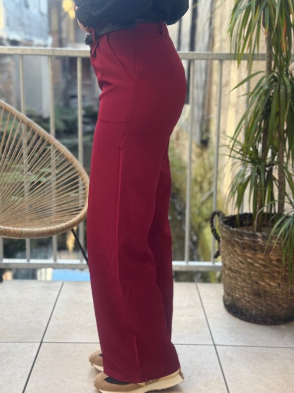 Pantalon large bordeaux – Pantalon habillé femme| Dream By C