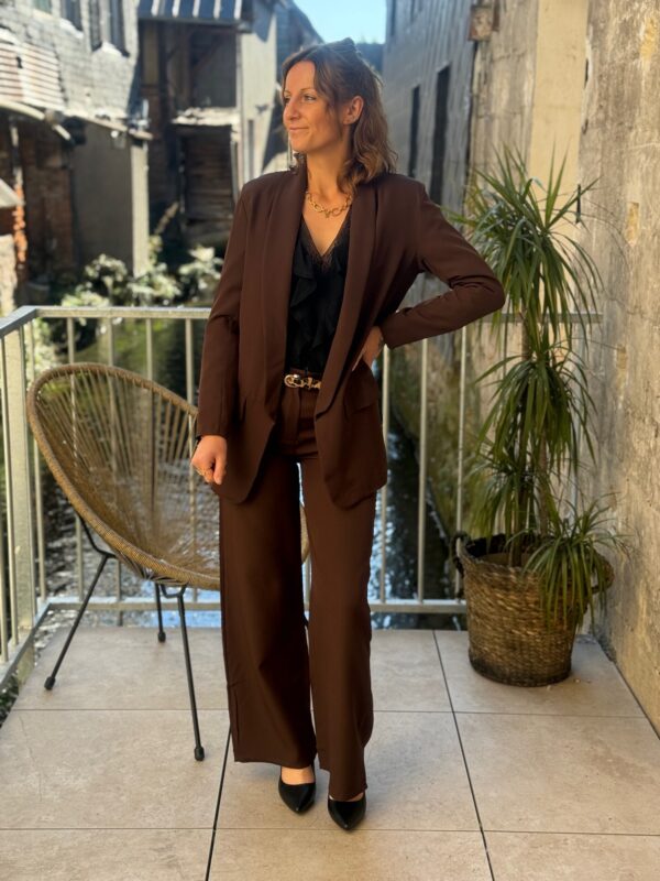 Pantalon marron chocolat femme – Large habillé | Dream By C