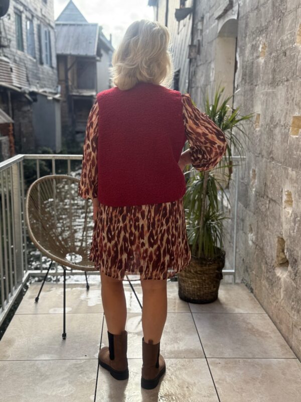 Robe fluide grande taille bordeaux et marron – Dream by C