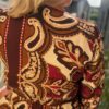 Robe grande taille longue bordeaux et beige – Dream by C