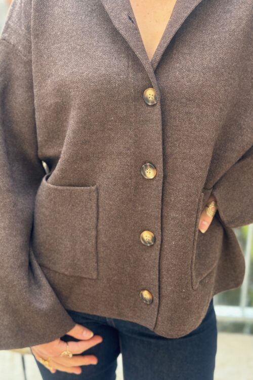 veste-en-maille-femme-dreambyc Veste en maille femme – Chocolat ou beige coupe large
