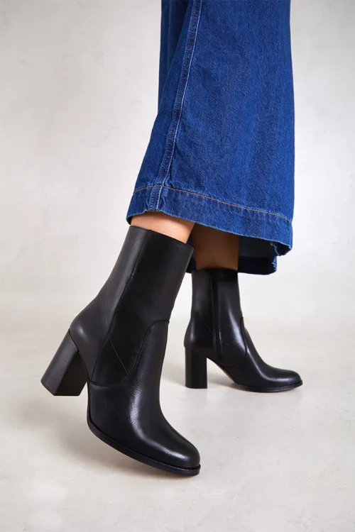 Bottines noires à talons – Bottines en cuir femme | Dream By C