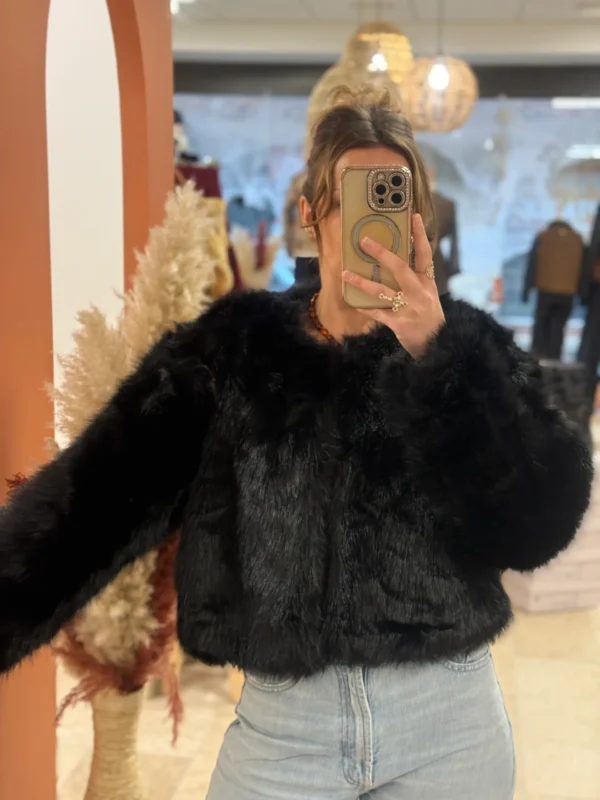 Fourrure noire femme – courte, chic et élégante