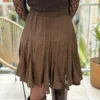 Jupe patineuse femme chic couleur chocolat - Dream By C