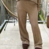 Pantalon en maille femme taupe chic et confortable - Dream By C