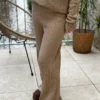 Pantalon en maille femme taupe chic et confortable - Dream By C