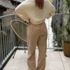 Pantalon velours beige femme – Doux, chic et confortable