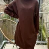 Robe pull marron chocolat douce et élégante - Dream By C