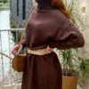 Robe pull marron chocolat douce et élégante - Dream By C