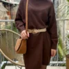 Robe pull marron chocolat douce et élégante - Dream By C