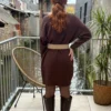 Robe pull marron chocolat douce et élégante - Dream By C
