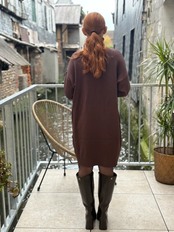 Robe pull marron chocolat douce et élégante - Dream By C