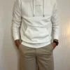 Sweat à capuche blanc homme – coton doux Casual Friday