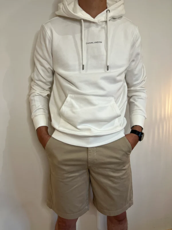 Sweat à capuche blanc homme – coton doux Casual Friday