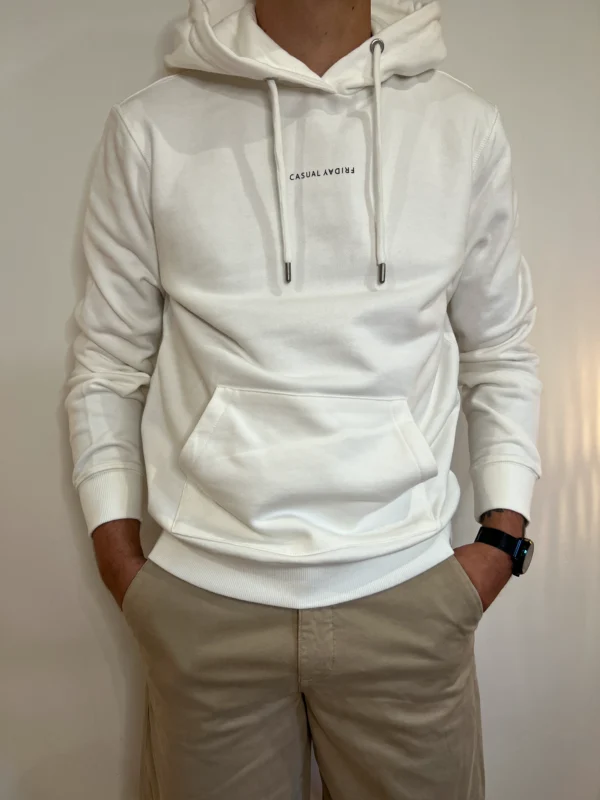 Sweat à capuche blanc homme – coton doux Casual Friday