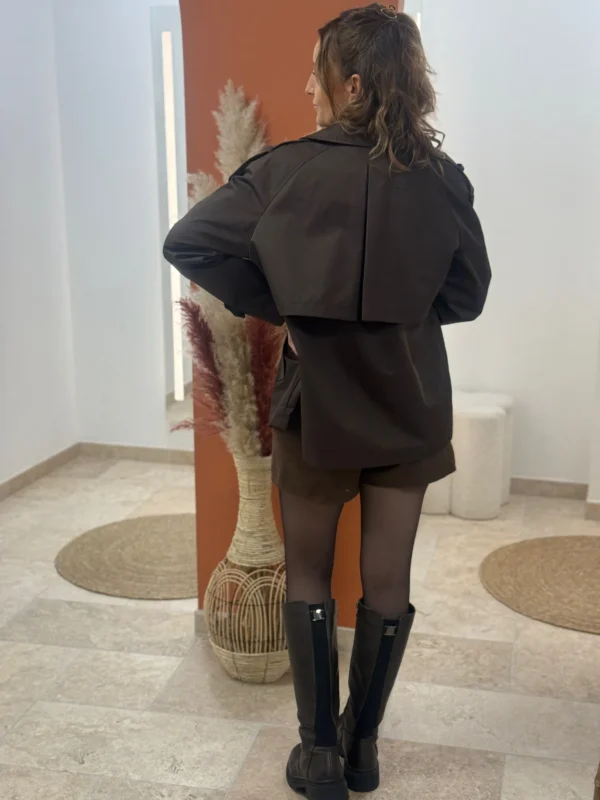 Trench court chocolat chic et intemporel - Dream By C