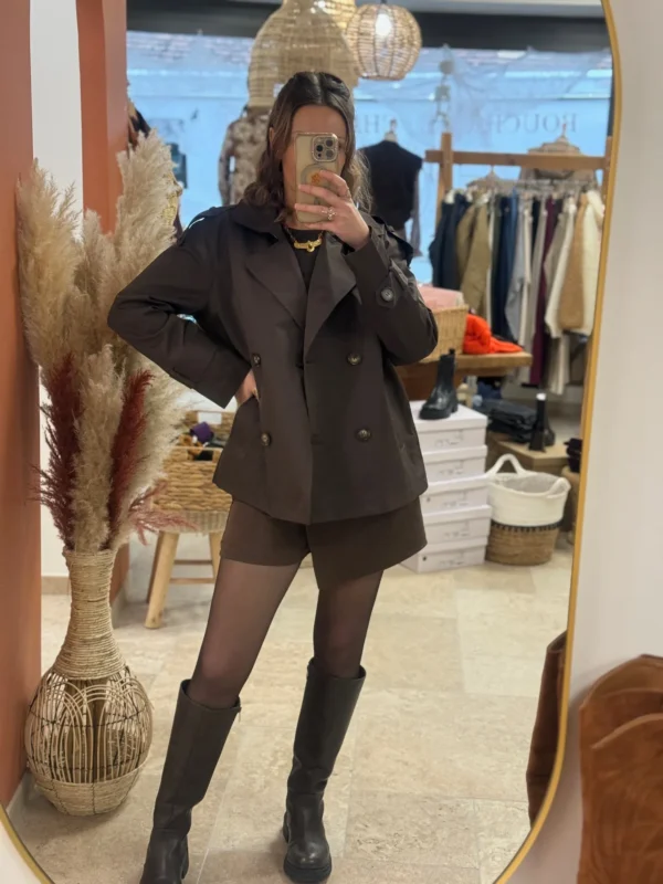 Trench court chocolat chic et intemporel - Dream By C